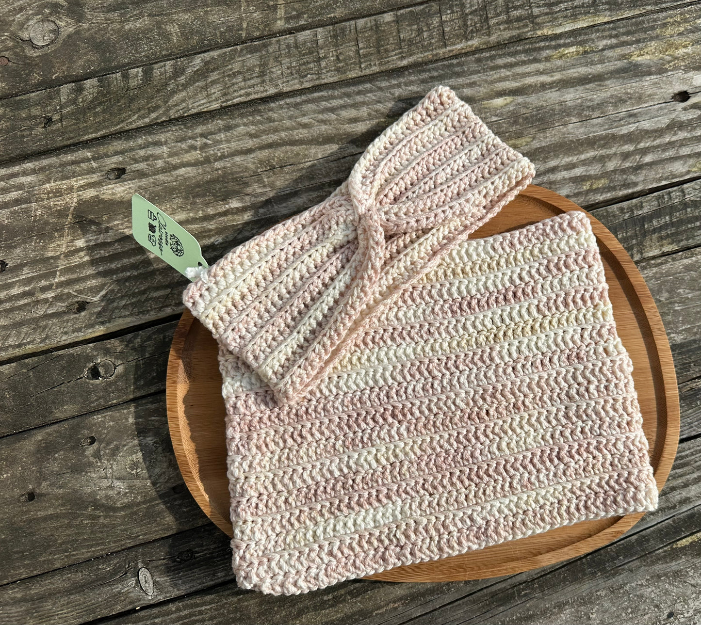 Ensemble bandeau oreille cache cou crochet