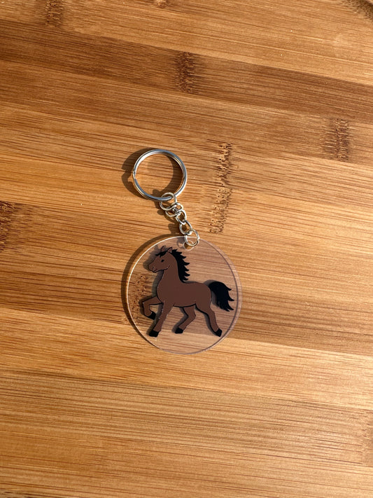 Porte clé cheval au trot