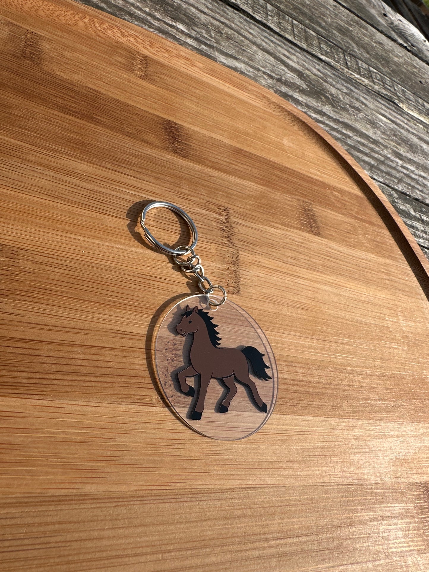 Porte clé cheval au trot