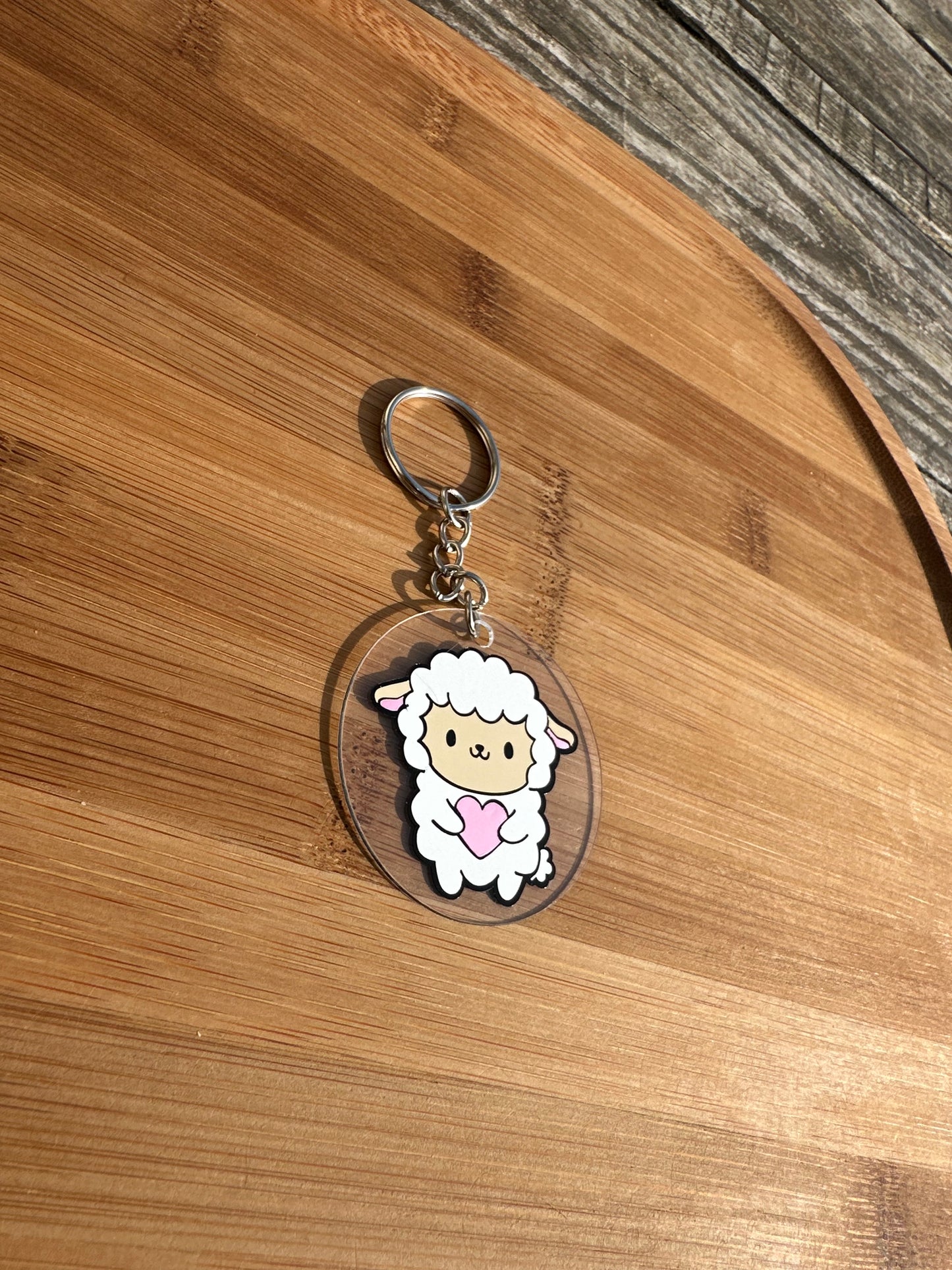 Porte clé mouton cœur