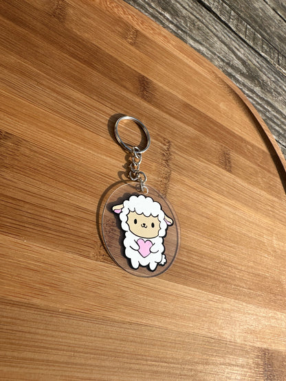 Porte clé mouton cœur