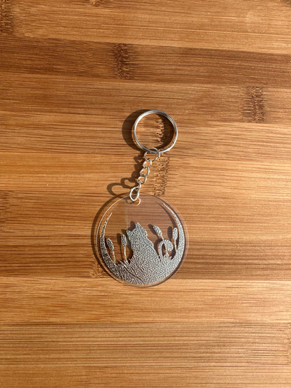 Porte clé chat sur la lune
