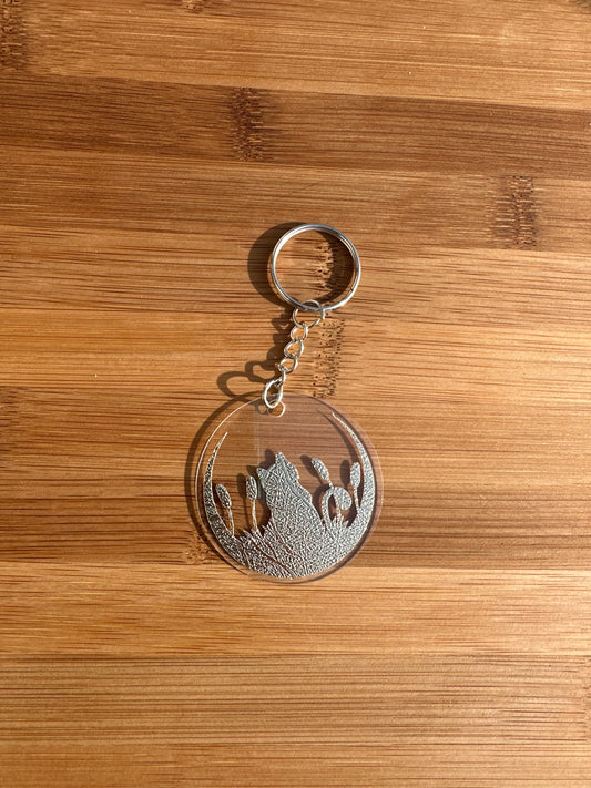 Porte clé chat sur la lune