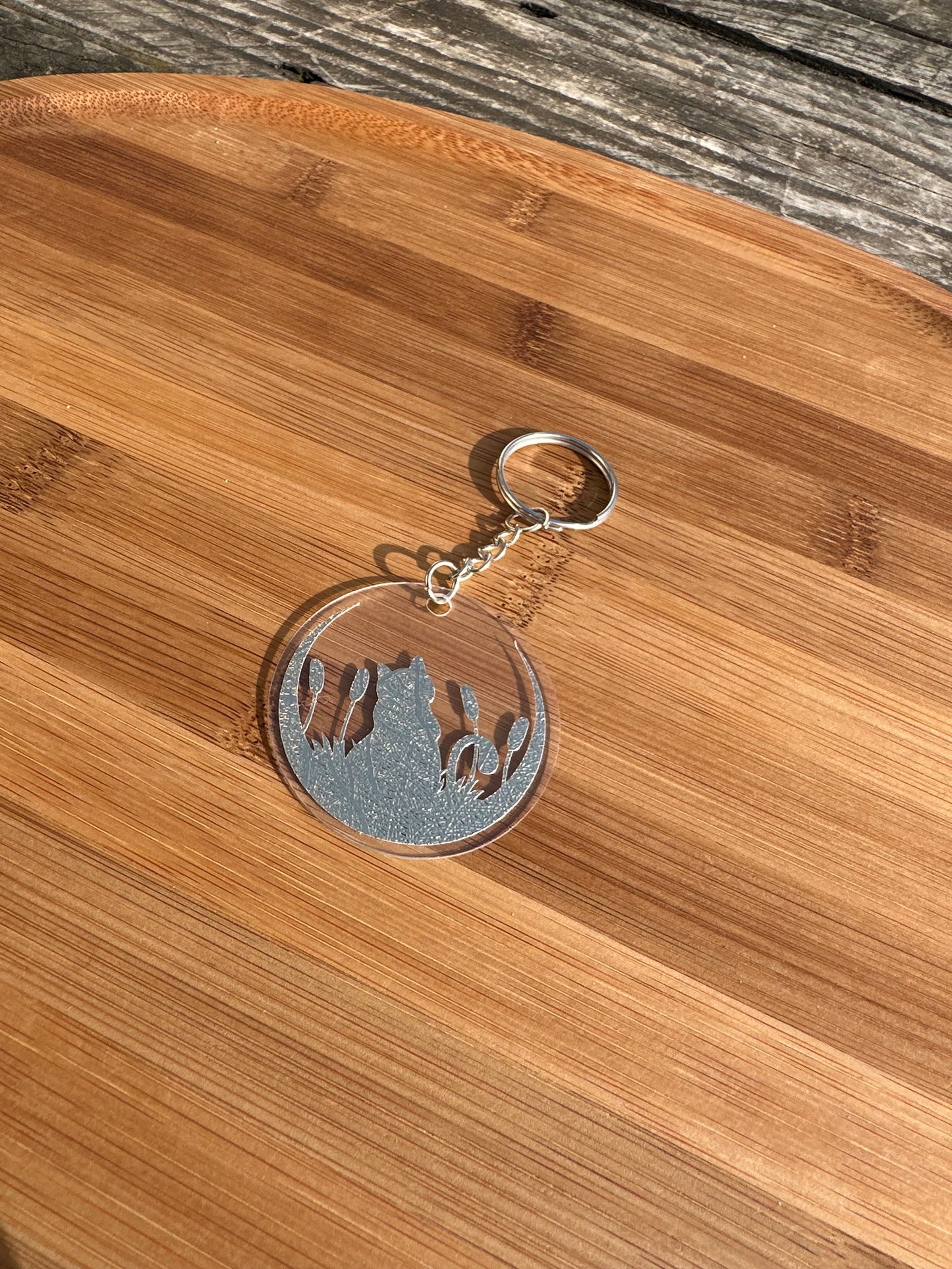 Porte clé chat sur la lune