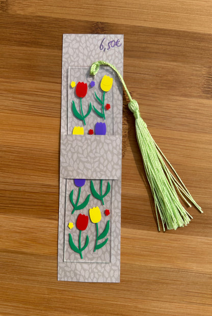 Marque page thème fleur