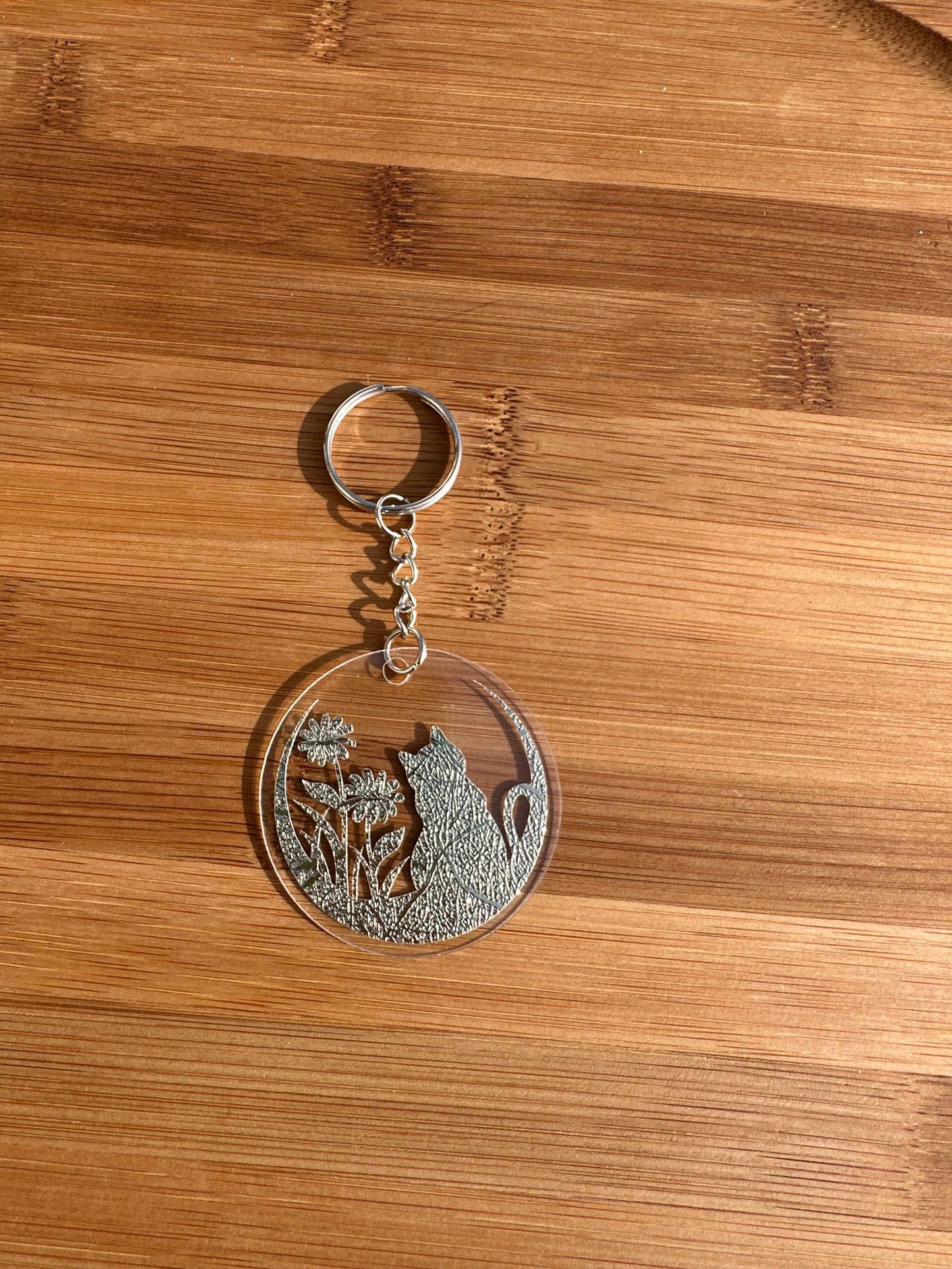 Porte clé chat sur la lune