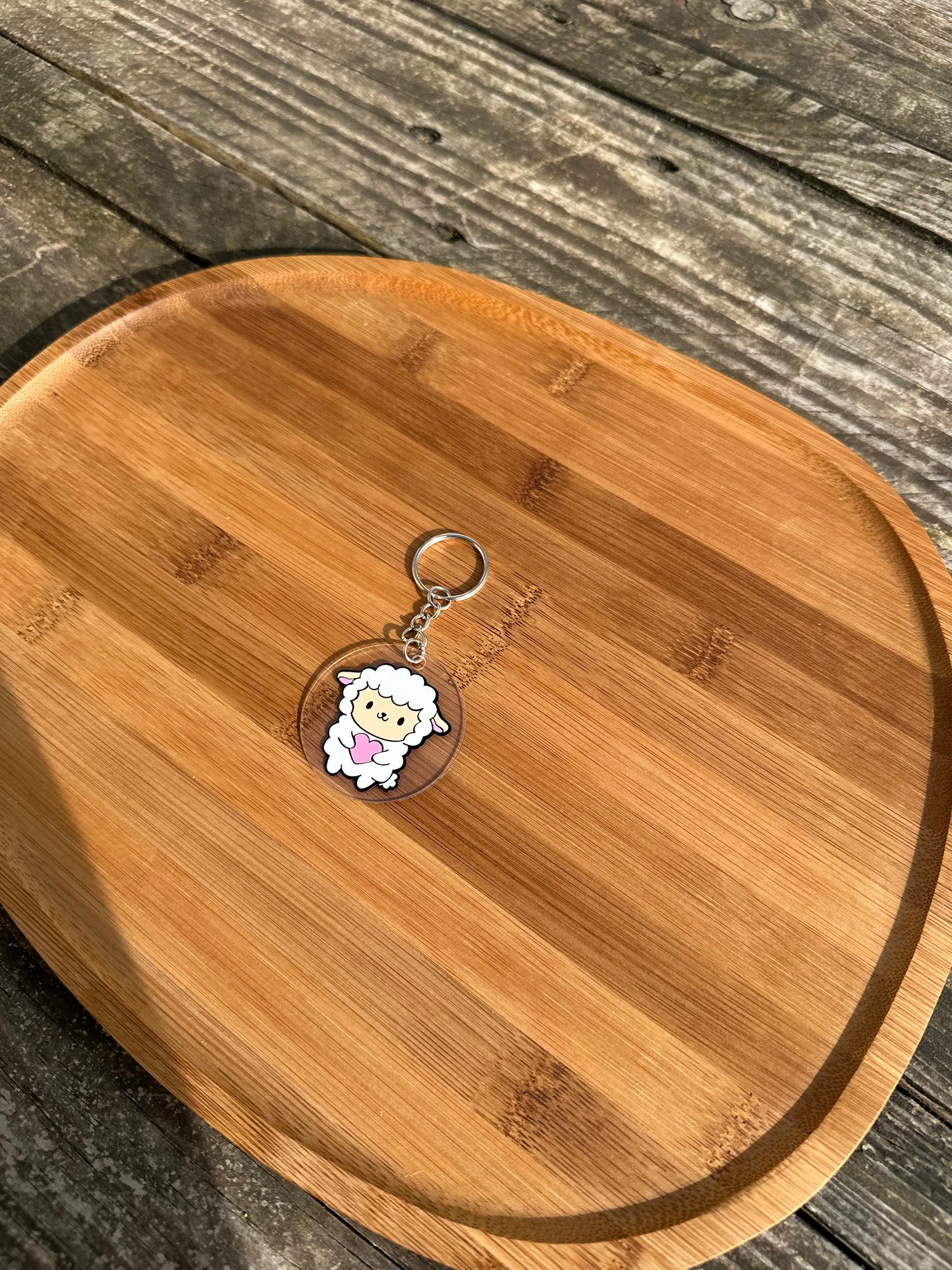 Porte clé mouton cœur