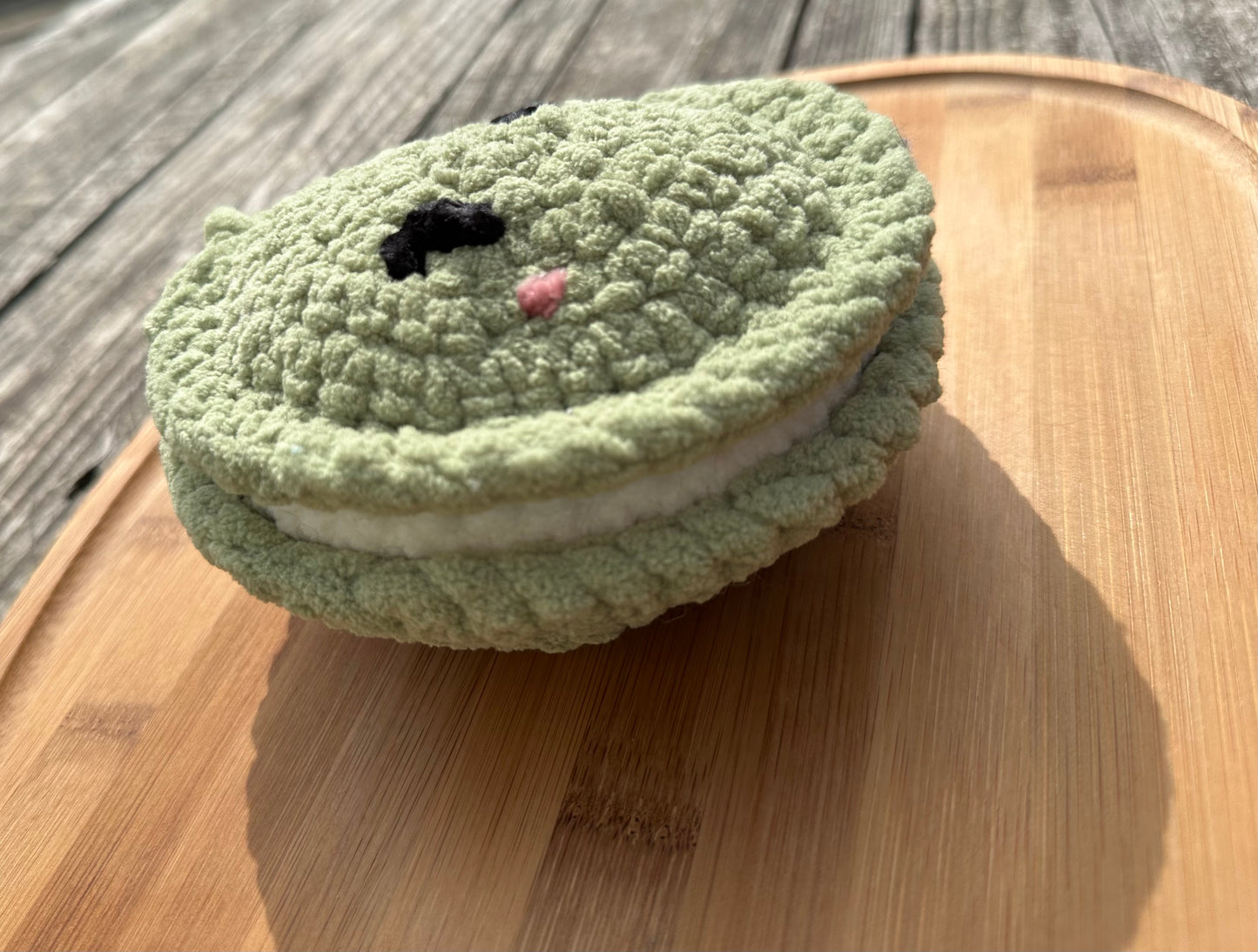 Macaron pistache crochet