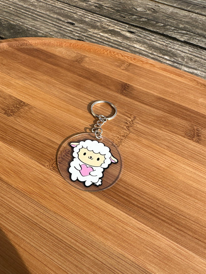 Porte clé mouton cœur