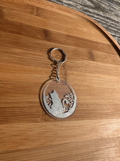 Porte clé chat sur la lune
