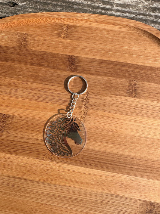 Porte clé cheval brillant